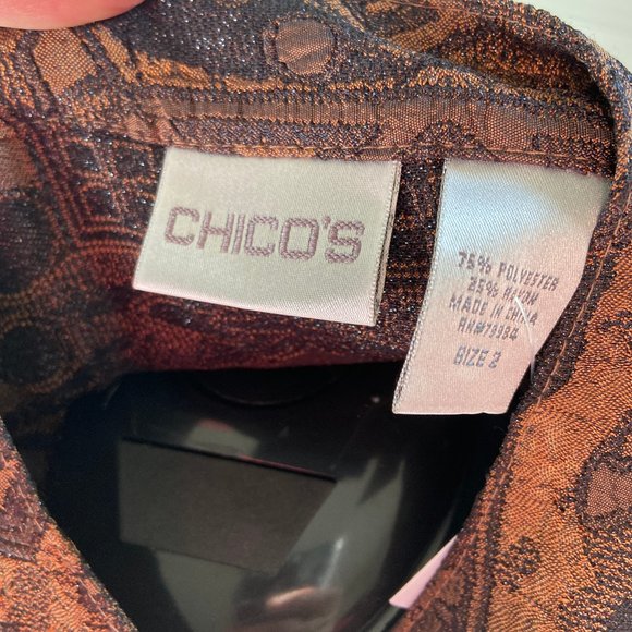 Chico black/bronze long jacket with mandarin collar - Picture 4 of 9